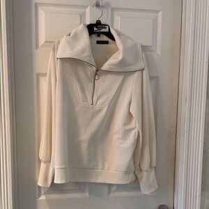 Cream Quarter-Zip Pullover, small